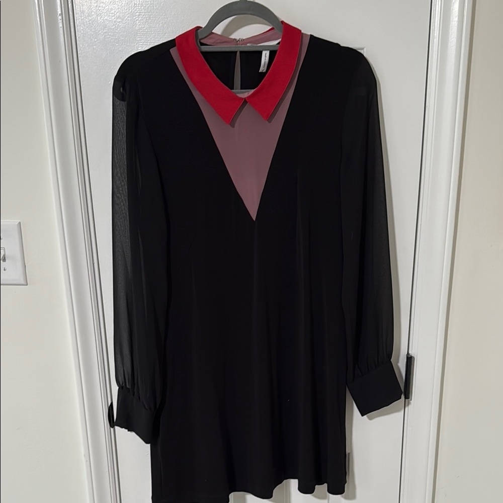 BCBGeneration Black Dress with Red and Pink Accents